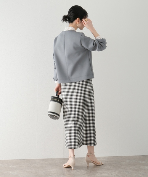 「La TOTALITE」 ノーカラージャケット FREE ネイビー レディース_画像6