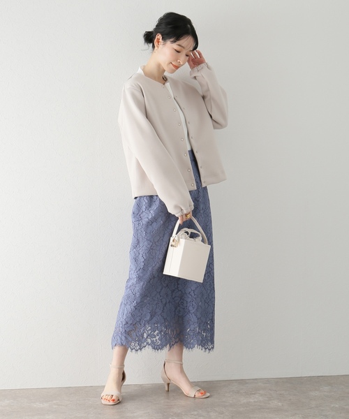 「La TOTALITE」 ノーカラージャケット FREE ネイビー レディース_画像7