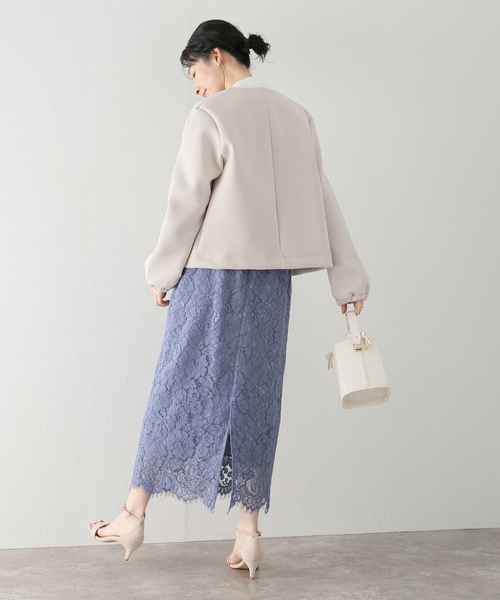 「La TOTALITE」 ノーカラージャケット FREE ネイビー レディース_画像8