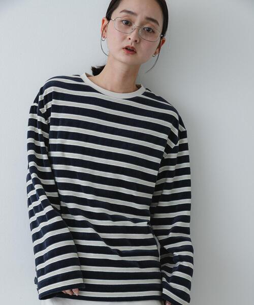 SENSE OF PLACE by URBAN RESEARCH tシャツ ベロアボーダーTシャツ