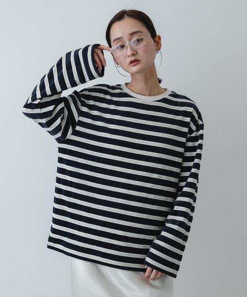 SENSE OF PLACE by URBAN RESEARCH tシャツ ベロアボーダーTシャツ