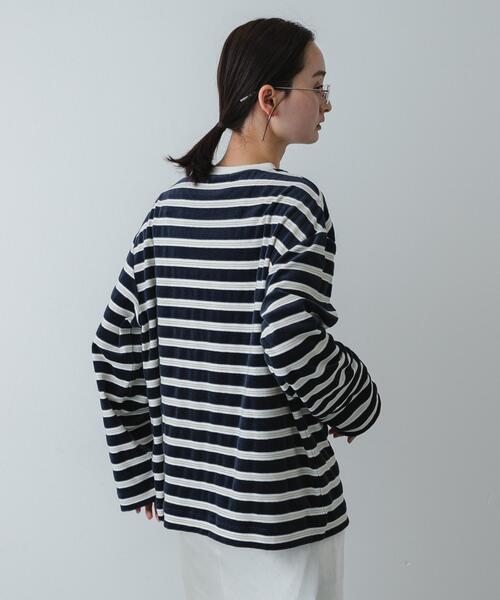 SENSE OF PLACE by URBAN RESEARCH tシャツ ベロアボーダーTシャツ