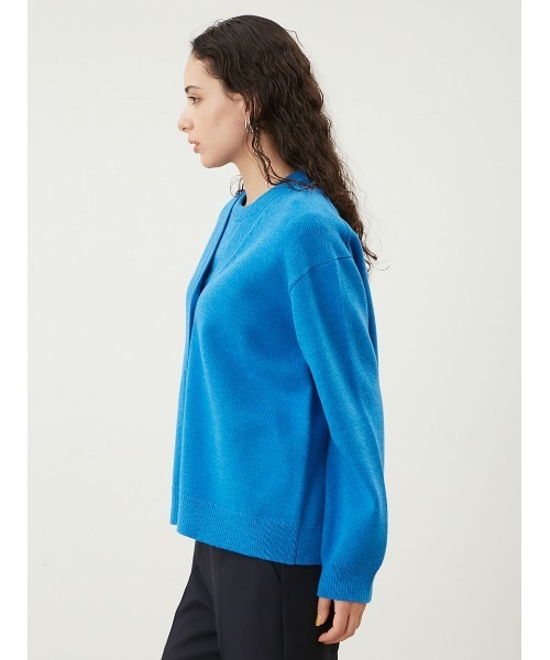 「Mila Owen」 ニットカーディガン 0 ブルー レディース_画像4