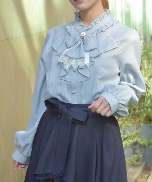 axes femme（アクシーズ ファム） ブラウス シャツ リボンジャボ