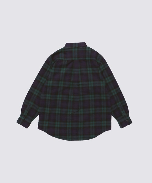 「FIDELITY」 長袖ネルシャツ LARGE グリーン メンズ_画像2