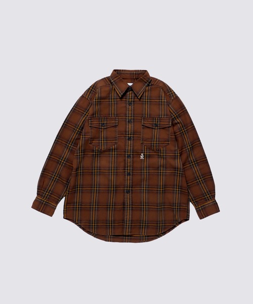 「FIDELITY」 長袖ネルシャツ LARGE グリーン メンズ_画像6
