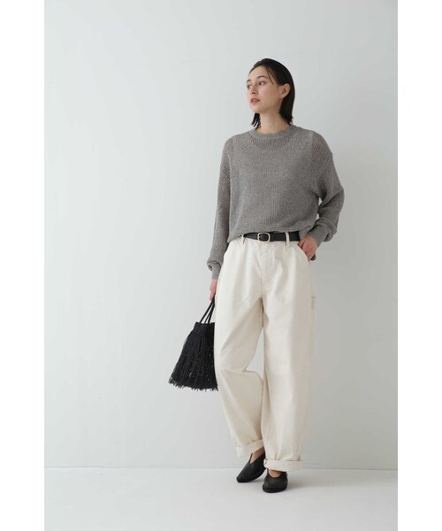 「human woman」 長袖ニット MEDIUM ベージュ レディース_画像3