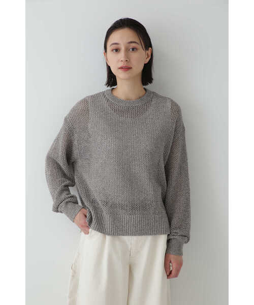 「human woman」 長袖ニット MEDIUM ベージュ レディース_画像4
