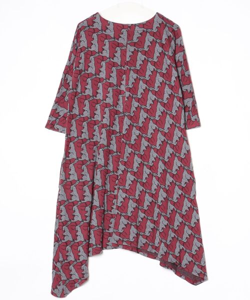 「marble sud」 7分袖ワンピース - レッド レディース_画像2
