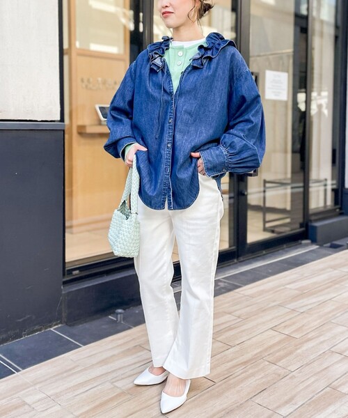 「Rie Miller」 長袖ブラウス FREE インディゴブルー レディース_画像4