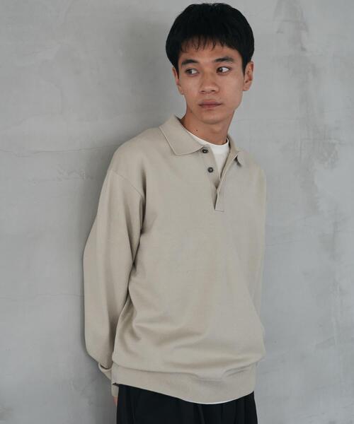 「URBAN RESEARCH DOORS」 長袖ポロシャツ LARGE ブラック メンズ_画像2