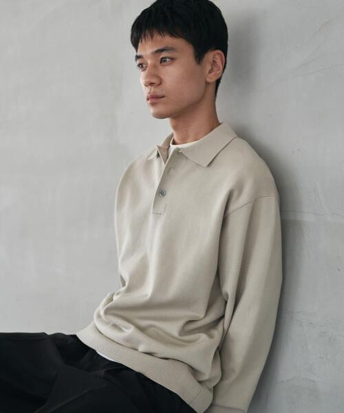 「URBAN RESEARCH DOORS」 長袖ポロシャツ LARGE ブラック メンズ_画像7