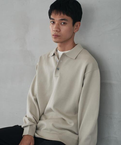 「URBAN RESEARCH DOORS」 長袖ポロシャツ LARGE ブラック メンズ_画像9