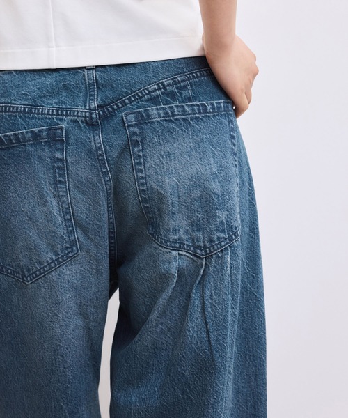 ワイドパンツ ジーンズ デニム デニムパンツ 「WEB限定」・「サステナブル」タックディティールワイドデニムワイドパンツ レディースの画像