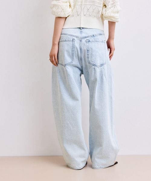 ワイドパンツ ジーンズ デニム デニムパンツ 「WEB限定」・「サステナブル」タックディティールワイドデニムワイドパンツ レディースの画像