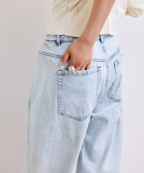 ワイドパンツ ジーンズ デニム デニムパンツ 「WEB限定」・「サステナブル」タックディティールワイドデニムワイドパンツ レディースの画像