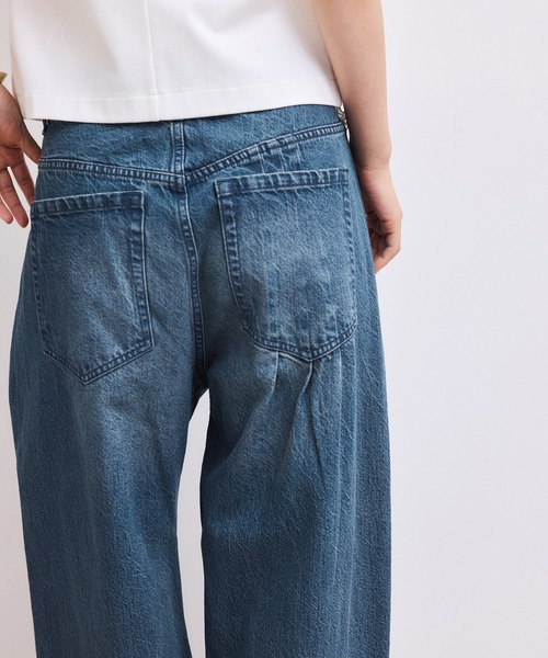 ワイドパンツ ジーンズ デニム デニムパンツ 「WEB限定」・「サステナブル」タックディティールワイドデニムワイドパンツ レディースの画像