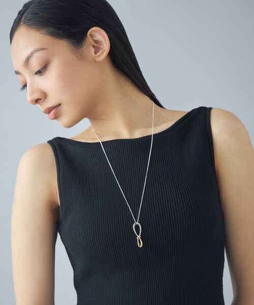ネックレス 「ステートメント」 ネックレス ノット コンビカラー レディースの画像