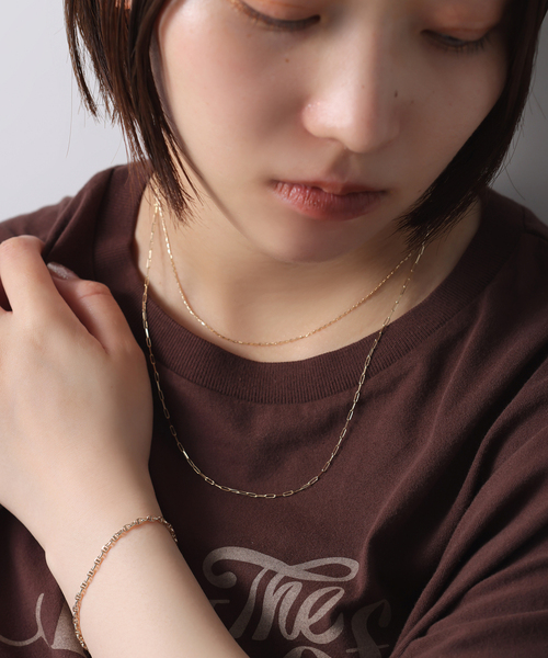 ブレスレット スカルチェーン17cmブレスレット K10 レディースの画像