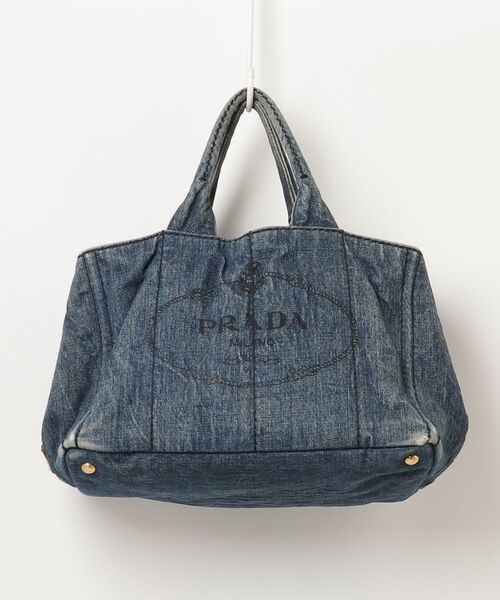 PRADA カナパ バッグ デニム ブルー PRADA（プラダ） カナパ ハンドバッグ - ブルー レディース : ZOZOTOWN