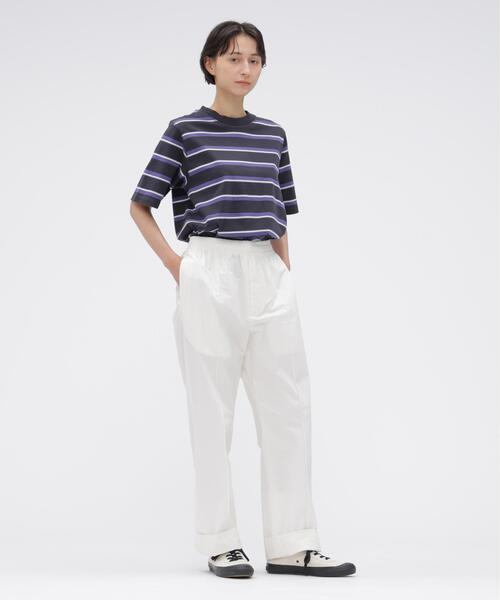 MHL.（エムエイチエル） tシャツ 半袖 OUTLINE STRIPE JERSEY TOP