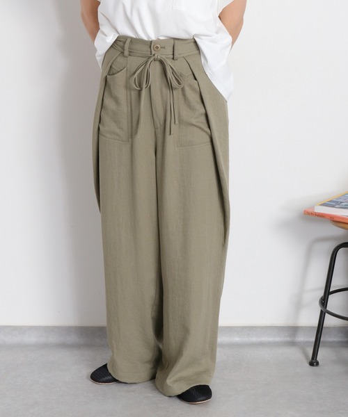 cepo（セポ） ワイドパンツ パンツ 「セットアップ対応」LINENミックス