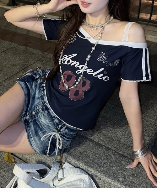 「lilful」 半袖Tシャツ M ホワイト レディース_画像4