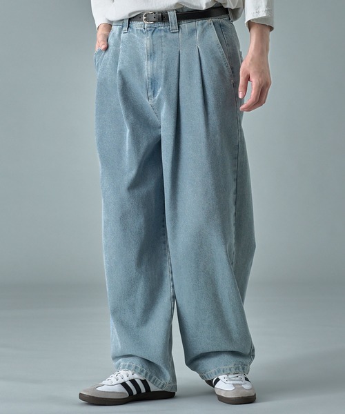 ★送料・関税込★RONRON★DAMAGE WIDE DENIM PANTS LIGHT BLUE★ ☆送料・関税込☆RONRON☆DAMAGE WIDE DENIM PANTS LIGHT BLUE☆