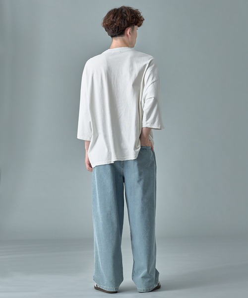 ボトムス　salsation　 Wide pants ライトブルー　XLサイズ CLEARANCE-SALE ライトデニム ワイドストレート パンツ Liala×PG