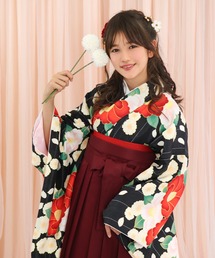 ジュニア女の子着物 袴4点セット+着付け9点セット KYOETSU 着物 袴4点セット 華やかD ジュニア キッズ 子供 女の子