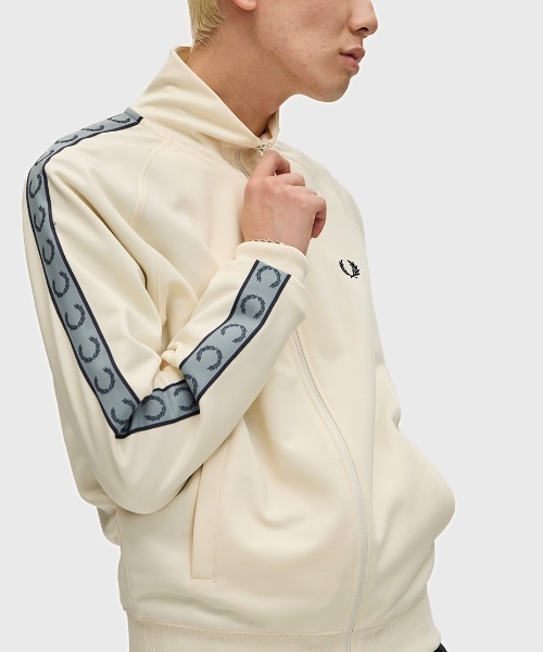 フレッドペリー　トラックジャケット　ベージュ FRED PERRY ジャージ Contrast Tape Track Jacket／フレッド