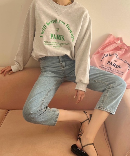 LACーVERT トレーナー スウェット PARISロゴ刺繍スウェット レディース