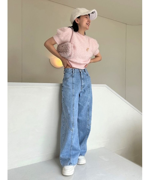 SNIDEL ニット セーター ファーライクニットプルオーバー