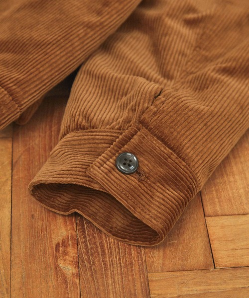 古着　コーデュロイ　ランチコート　カバーオール　ブラウン　L 裏ボア　70s襟. EMMA CLOTHES（エマクローズ） ブルゾン アウター ヘビーコーデュロイ