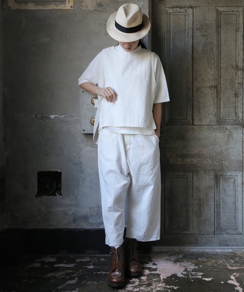 ベスト ジレ 「Brocante / ブロカント」 綿麻キャンバス リュバンジレ レディース Brocante ベスト ジレ 「Brocante / ブロカント」 綿麻