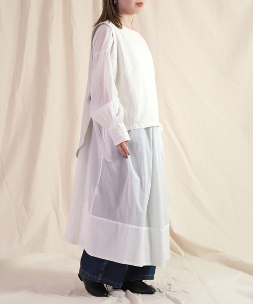 ベスト ジレ 「Brocante / ブロカント」  綿麻ワッシャーキャンバス コテブトンジレ レディース Brocante ベスト ジレ 「Brocante / ブロカント」 綿麻