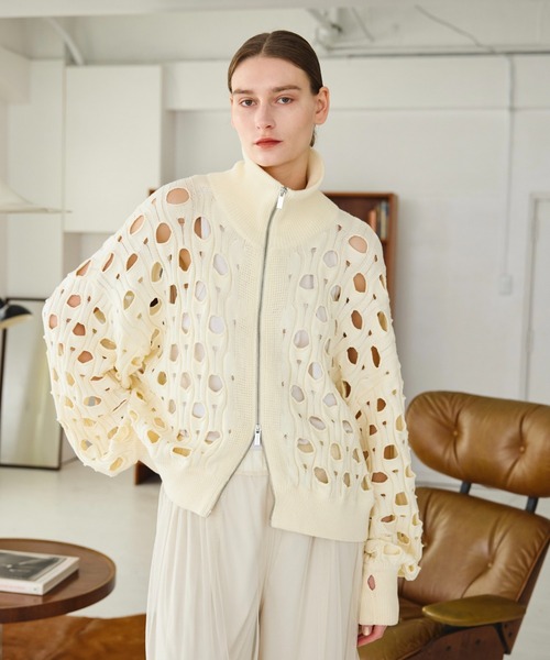 セーター ニット Circle punching damage drivers knit / サークル 