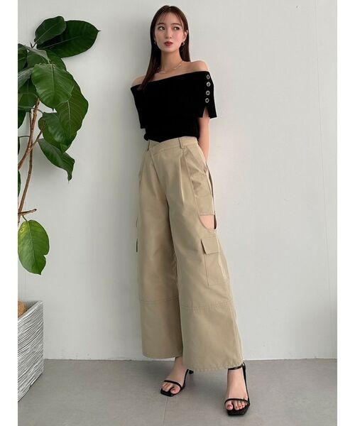 ニット セーター ねじりクロップドゆるニットプルオーバー レディース dazzlin ニット セーター クロップドオフショルニットプル