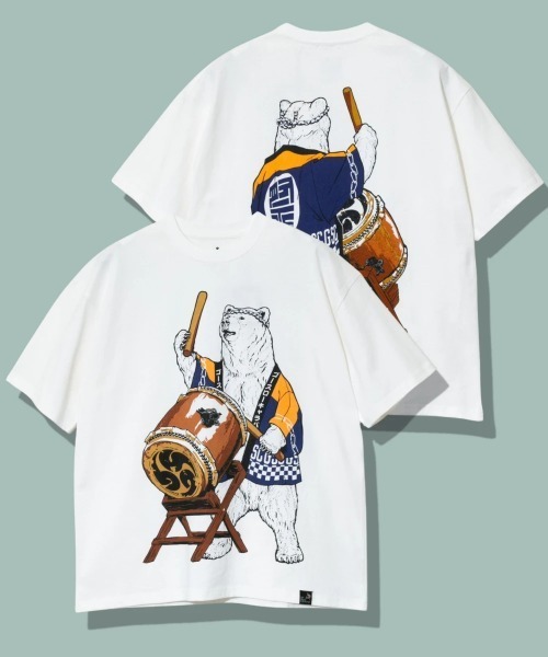 go slow caravan tシャツ USA/C 和太鼓クマSP ゆったりTEE メンズ  
