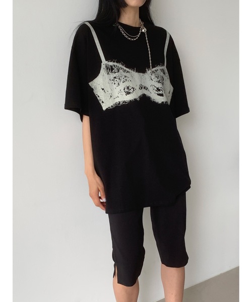 Didot.showroom tシャツ レースブラプリントT レディース