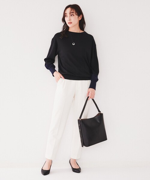 【美品】バイカラー クルーネック長袖ニットサイズXL UNIQLO U新作】バイカラーラムクルーネックセーター - メルカリ