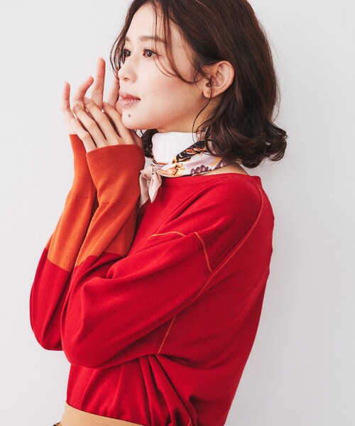 UNTITLED ニット セーター 「袖口カラーがアクセントに