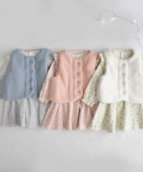 coto cotte（コトコット） ベスト スカラップ ボア ベスト キッズ 子供