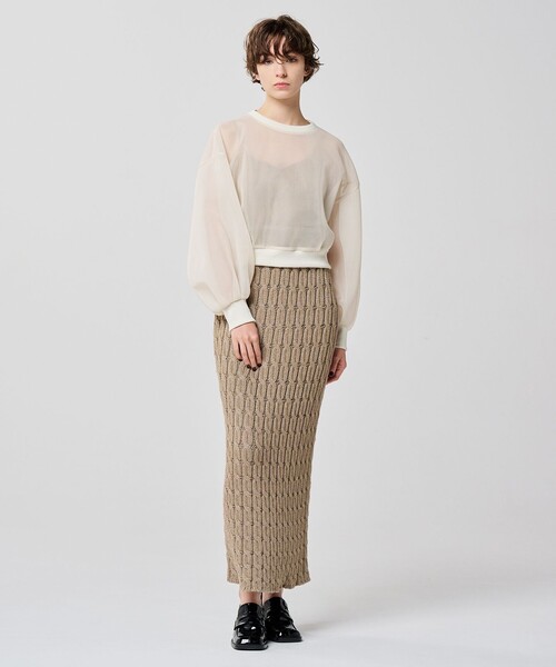 ブラウス シャツ シアー ラッセル トップス（uncrave WHITE） レディース uncrave ブラウス シャツ シアー ラッセル トップス（uncrave