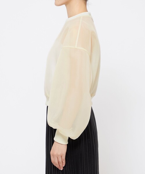 ブラウス シャツ シアー ラッセル トップス（uncrave WHITE） レディース uncrave ブラウス シャツ シアー ラッセル トップス（uncrave