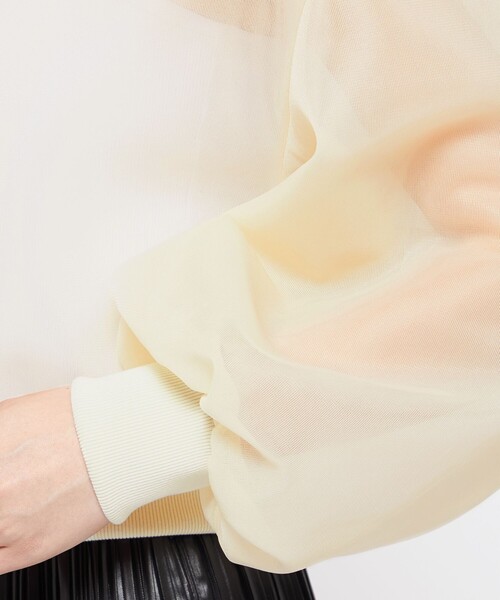 ブラウス シャツ シアー ラッセル トップス（uncrave WHITE） レディース uncrave ブラウス シャツ シアー ラッセル トップス（uncrave