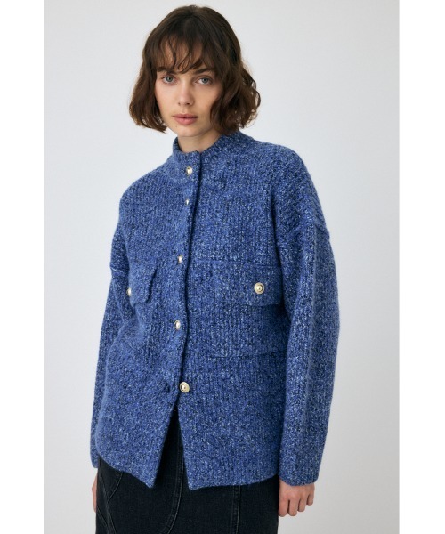 moussy MIX YARN OVER ニット カーディガン MOUSSY カーディガン MIX YARN OVER KNIT レディース : ZOZOTOWN