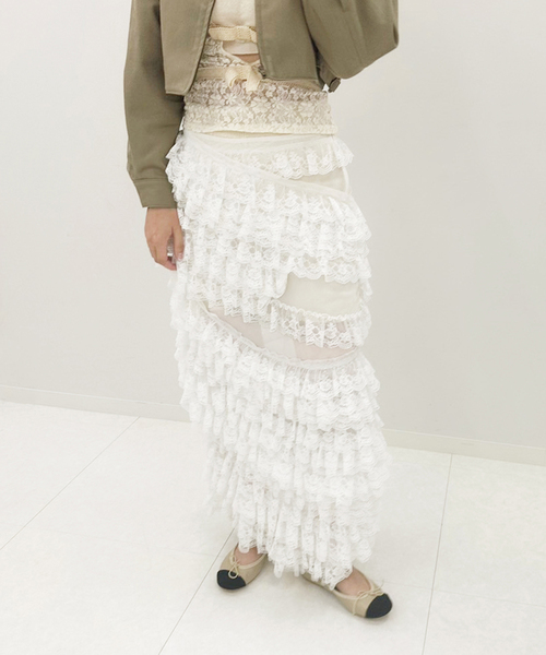 Yuhan wang スカート EDIT. FOR LULU スカート 「YUHAN WANG/ユハン ワン」lace