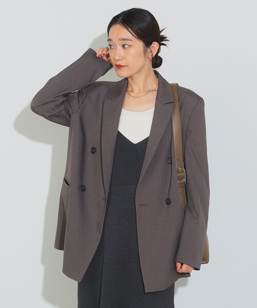 お値引きしました！美品timeless women L-2Aジャケット ベージュ aquagarage ジャケット ノーカラージャケット オフィス