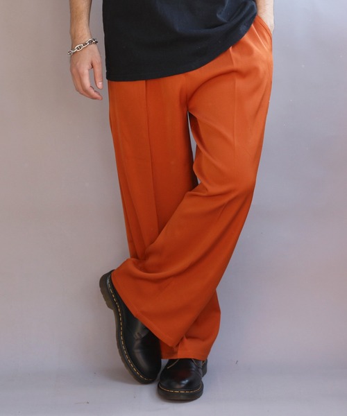 Pants ワイド パンツ スラックス メンズ レディース　L8 8（eight） スラックス カラーワイドパンツ メンズ レディース